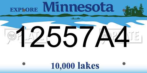12557A4 Minnesota License Plate