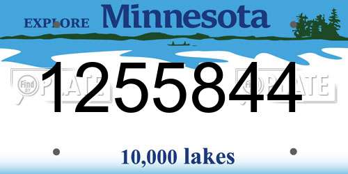 1255844 Minnesota License Plate