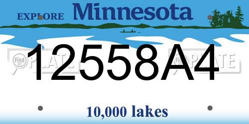 12558A4 Minnesota License Plate