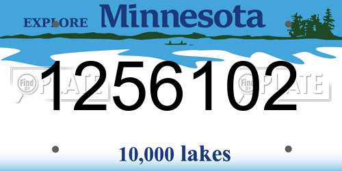 1256102 Minnesota License Plate