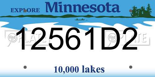 12561D2 Minnesota License Plate