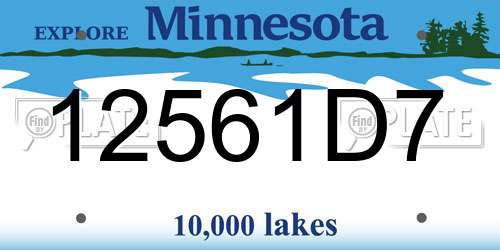 12561D7 Minnesota License Plate