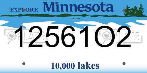 12561O2 Minnesota License Plate