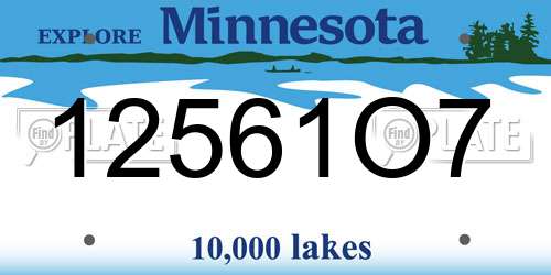 12561O7 Minnesota License Plate