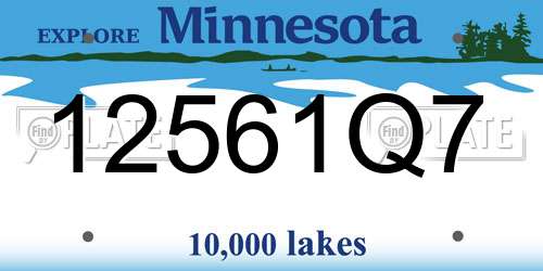 12561Q7 Minnesota License Plate