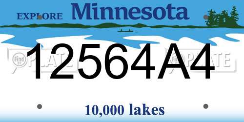 12564A4 Minnesota License Plate