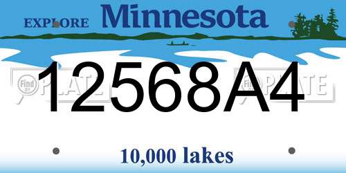 12568A4 Minnesota License Plate