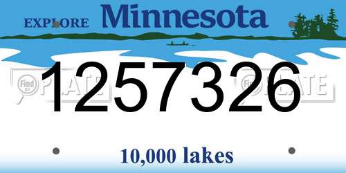 1257326 Minnesota License Plate