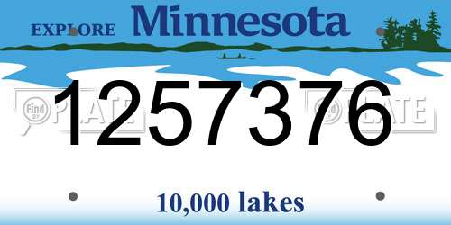1257376 Minnesota License Plate