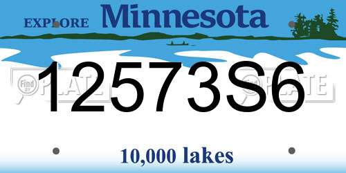 12573S6 Minnesota License Plate