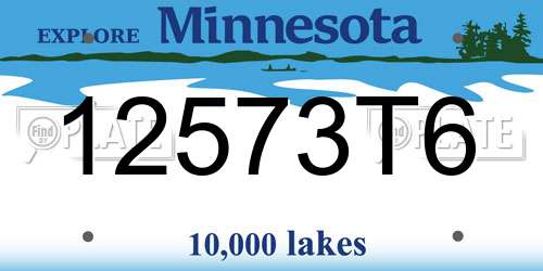 12573T6 Minnesota License Plate