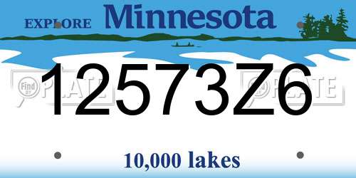 12573Z6 Minnesota License Plate