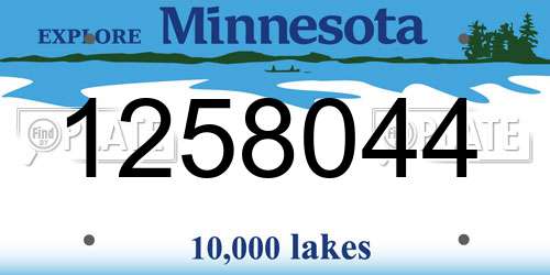 1258044 Minnesota License Plate
