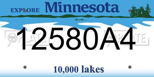 12580A4 Minnesota License Plate