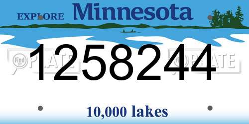 1258244 Minnesota License Plate