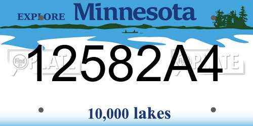 12582A4 Minnesota License Plate
