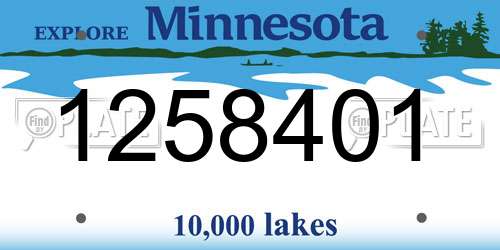 1258401 Minnesota License Plate