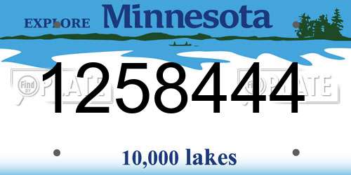 1258444 Minnesota License Plate