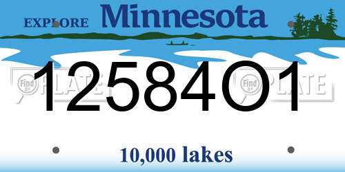 12584O1 Minnesota License Plate