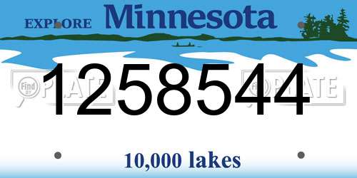 1258544 Minnesota License Plate