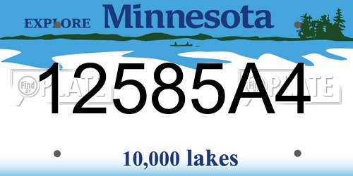 12585A4 Minnesota License Plate