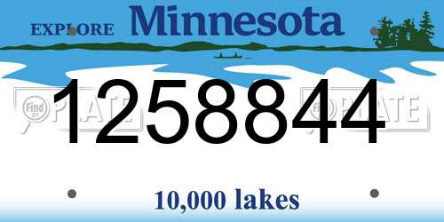 1258844 Minnesota License Plate