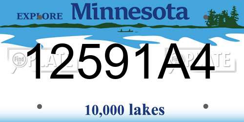 12591A4 Minnesota License Plate