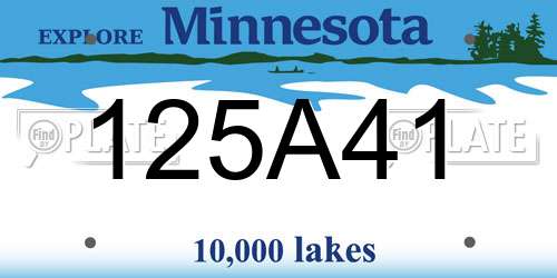 125A41 Minnesota License Plate
