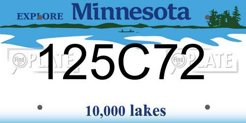 125C72 Minnesota License Plate