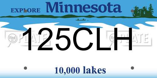 125CLH Minnesota License Plate
