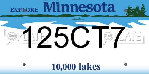 125CT7 Minnesota License Plate