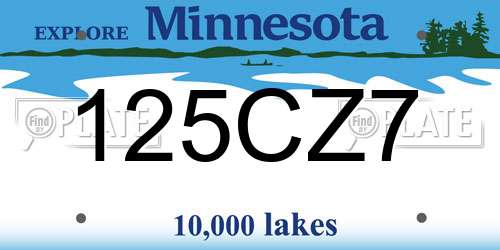 125CZ7 Minnesota License Plate