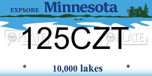 125CZT Minnesota License Plate