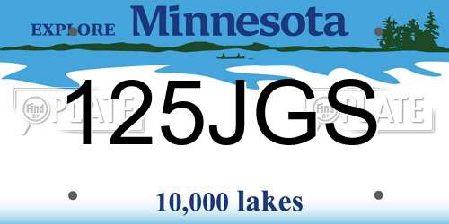 125JGS Minnesota License Plate