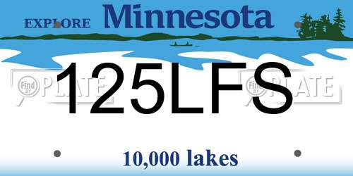 125LFS Minnesota License Plate