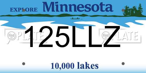125LLZ Minnesota License Plate