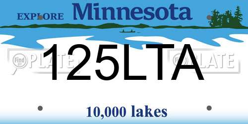 125LTA Minnesota License Plate