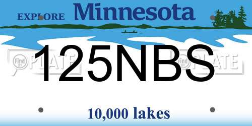125NBS Minnesota License Plate