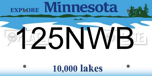 125NWB Minnesota License Plate