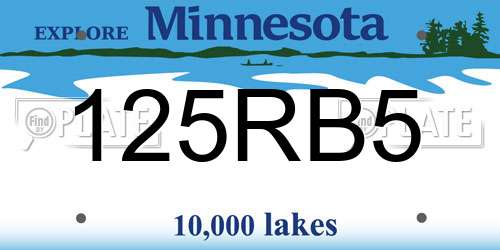 125RB5 Minnesota License Plate