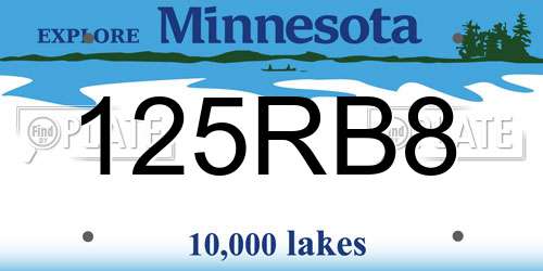 125RB8 Minnesota License Plate