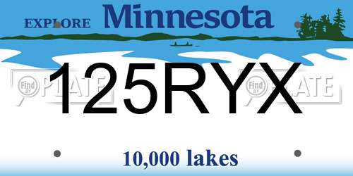 125RYX Minnesota License Plate