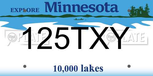 125TXY Minnesota License Plate