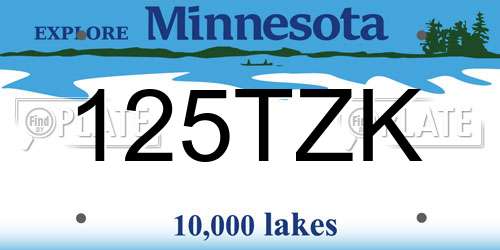 125TZK Minnesota License Plate