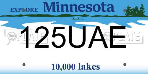 125UAE Minnesota License Plate