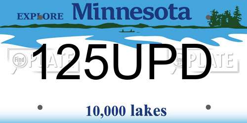 125UPD Minnesota License Plate