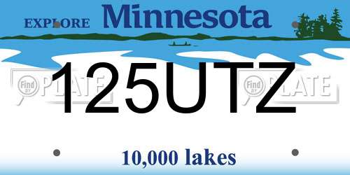 125UTZ Minnesota License Plate