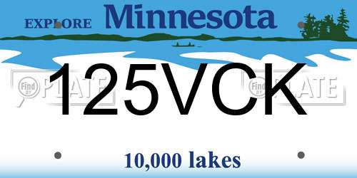 125VCK Minnesota License Plate