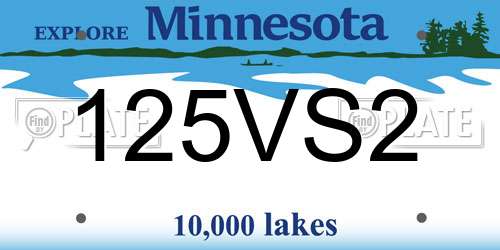 125VS2 Minnesota License Plate