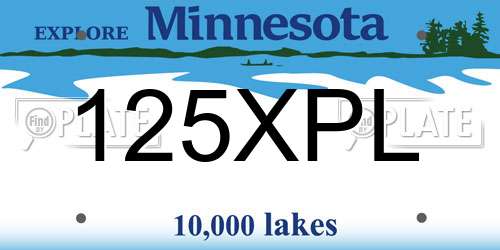125XPL Minnesota License Plate